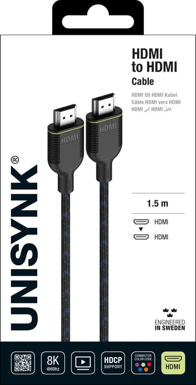 Unisynk 8K HDMI 2.1-kabel (1.5m)