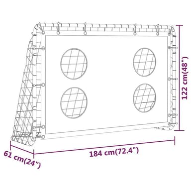 vidaXL Fotbollsmål för träning stål 184x61x122cm