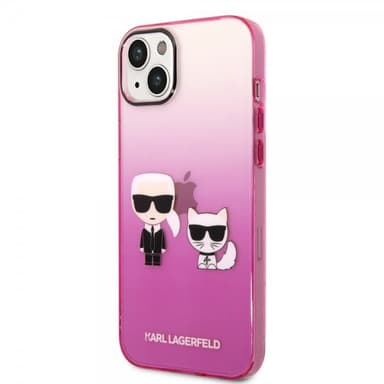 Karl Lagerfeld iPhone 14 Plus Skal Karl & Choupette Gradient Rosa