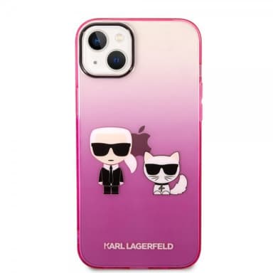 Karl Lagerfeld iPhone 14 Plus Skal Karl & Choupette Gradient Rosa