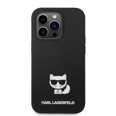 Karl Lagerfeld iPhone 14 Pro Skal Liquid Silicone Choupette Svart