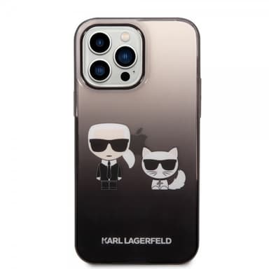 Karl Lagerfeld iPhone 14 Pro Max Skal Karl & Choupette Gradient Svart