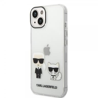 Karl Lagerfeld iPhone 14 Skal Karl & Choupette Gradient Vit