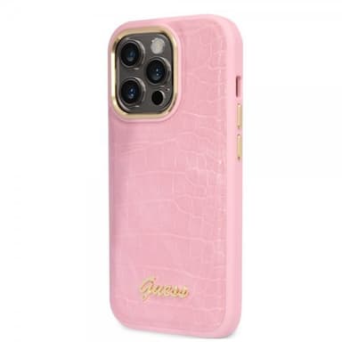 Guess iPhone 14 Pro Max Skal Croco Rosa