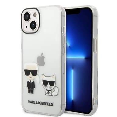 Karl Lagerfeld iPhone 14 Skal Karl & Choupette Gradient Vit
