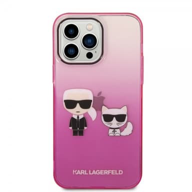 Karl Lagerfeld iPhone 14 Pro Max Skal Karl & Choupette Gradient Rosa