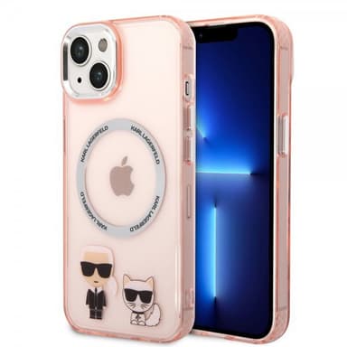 Karl Lagerfeld iPhone 14 Skal Karl & Choupette MagSafe Rosa