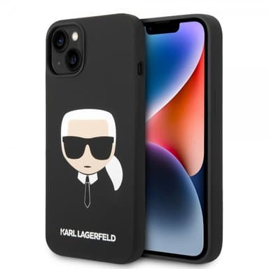 Karl Lagerfeld iPhone 14 Plus Skal Liquid Silicone Karl Svart