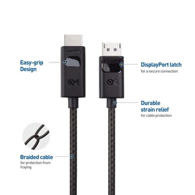 Cable Matters 1,8m Displayport 1.4 till HDMI 2.1 kabel 8K30Hz 4K120/144Hz