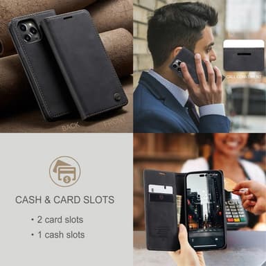CASEME Plånboksfodral iPhone 14 Pro - Svart