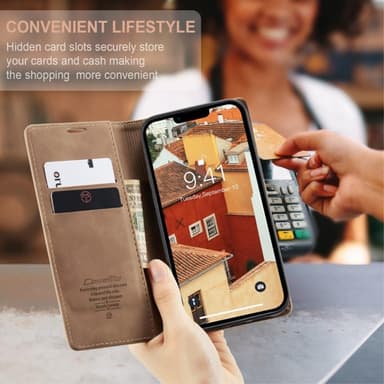 CASEME Plånboksfodral iPhone 14 Pro - LjusBrun