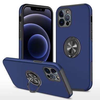 iPhone 14 Pro Max Hybrid skal med Finger Ring - Blå