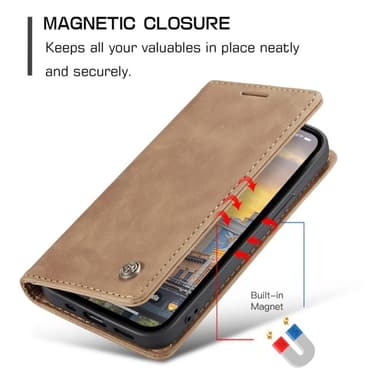 CASEME Plånboksfodral iPhone 14 Pro Max - LjusBrun