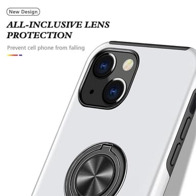 iPhone 14 Hybrid skal med Finger Ring - Silver