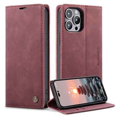 CASEME Plånboksfodral iPhone 14 Pro - Röd