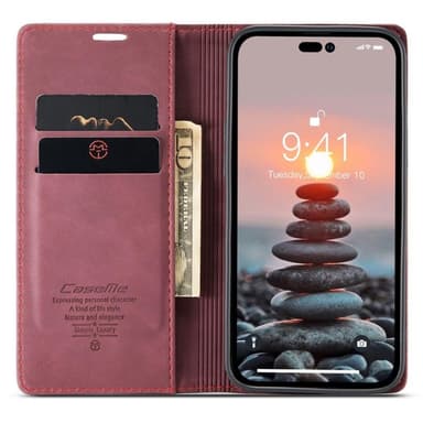 CASEME Plånboksfodral iPhone 14 Pro - Röd