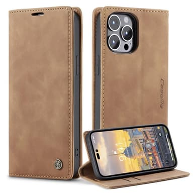 CASEME Plånboksfodral iPhone 14 Pro Max - LjusBrun
