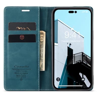CASEME Plånboksfodral iPhone 14 Pro Max - Blå