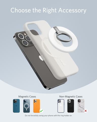 Anker Mag-Go magnetiskt telefongrepp (vit)