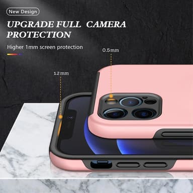 iPhone 14 Pro Hybrid skal med Finger Ring - Rosa