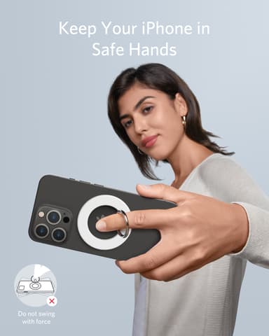 Anker Mag-Go magnetiskt telefongrepp (vit)