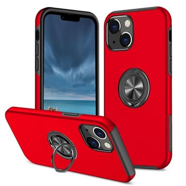 iPhone 14 Hybrid skal med Finger Ring - Röd