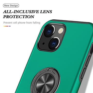 iPhone 14 Plus Hybrid skal med Finger Ring - Grön