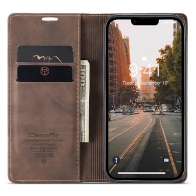 CASEME Plånboksfodral iPhone 14 Plus - MörkBrun