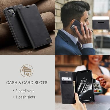 CASEME Plånboksfodral iPhone 14 - Svart
