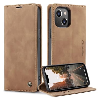 CASEME Plånboksfodral iPhone 14 Plus - LjusBrun