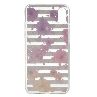 iPhone X TPU Skal - Pink and Purple Flower