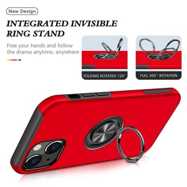 iPhone 14 Hybrid skal med Finger Ring - Röd
