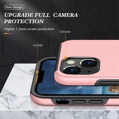 iPhone 14 Hybrid skal med Finger Ring - Rosa