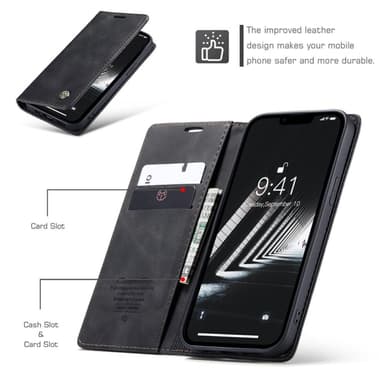 CASEME Plånboksfodral iPhone 14 - Svart