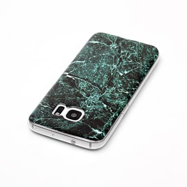 MTK Samsung Galaxy S7 SM-G930 TPU Marmor - Svart-Grön