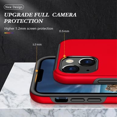 iPhone 14 Plus Hybrid skal med Finger Ring - Röd