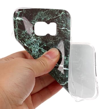 MTK Samsung Galaxy S7 SM-G930 TPU Marmor - Svart-Grön