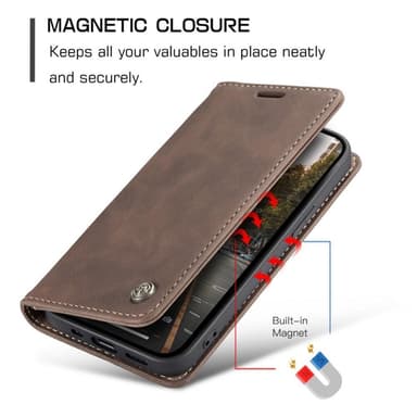 CASEME Plånboksfodral iPhone 14 - MörkBrun
