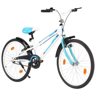 vidaXL Barncykel 24 tum blå och vit