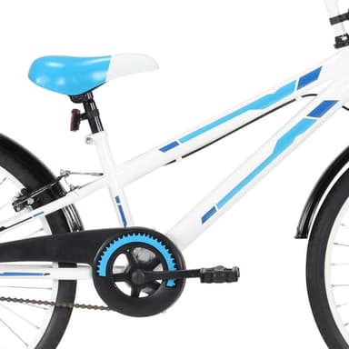 vidaXL Barncykel 24 tum blå och vit