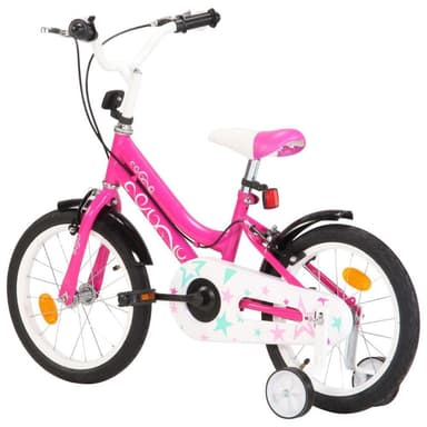vidaXL Barncykel 16 tum svart och rosa