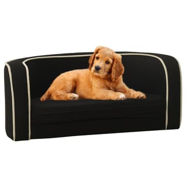 vidaXL Hundsoffa vikbar svart 76x71x30 cm linne tvättbar dyna