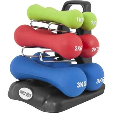 Gorilla Sports Hantelset - 2x1kg 2x2kg 2x3kg