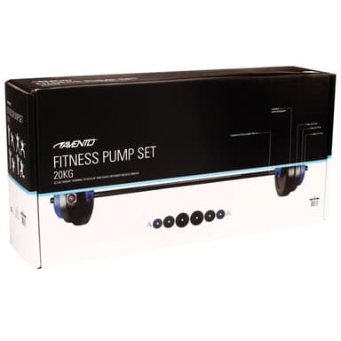 vidaXL Skivstångsset 20 kg svart/grå/koboltblå