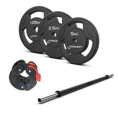Concept Line Bodypump set svart 20 kg, Skivstångsset