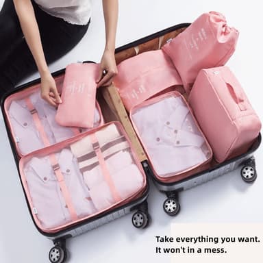 Packing Cubes Bagage Organizer för resor 7-pack Mörkblå