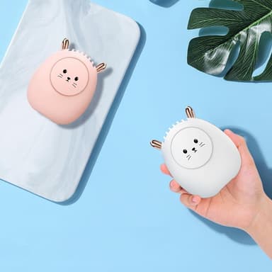 Handhållen Mini Fläkt Kanin Style USB Laddning ABS Rosa 3-delad
