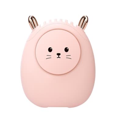Handhållen Mini Fläkt Kanin Style USB Laddning ABS Rosa 3-delad