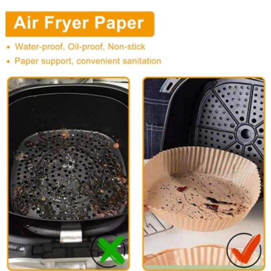 Engångs Air Fryer pappersfoder 100-pack Flerfärgad 20 cm