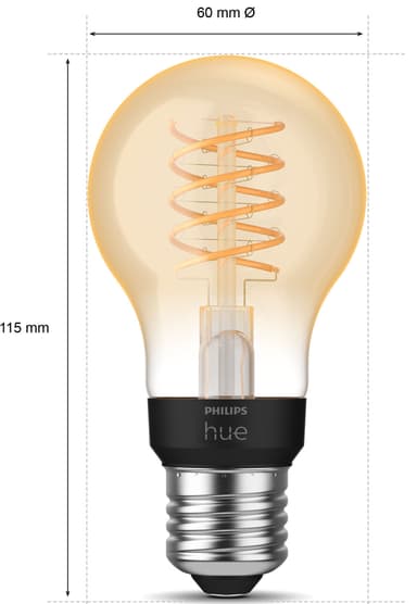 Philips Hue W glödlampa 7.2W Filament A60 E27
